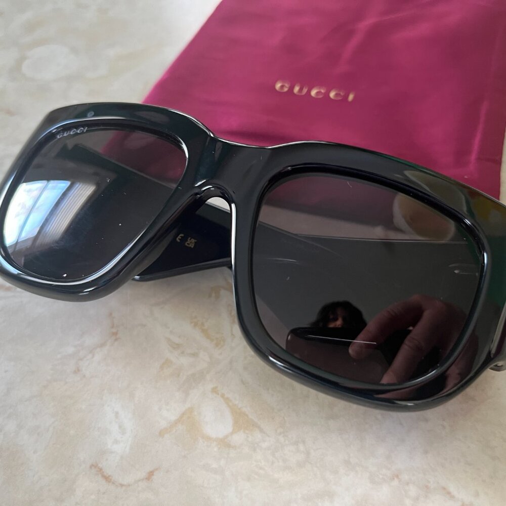 Gucci Black Marmont Monocolor 53mm Squared Sunglasses - Picture 2 of 11